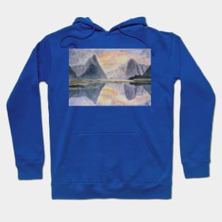 Sunset in Milford Sound, New Zealand Hoodie